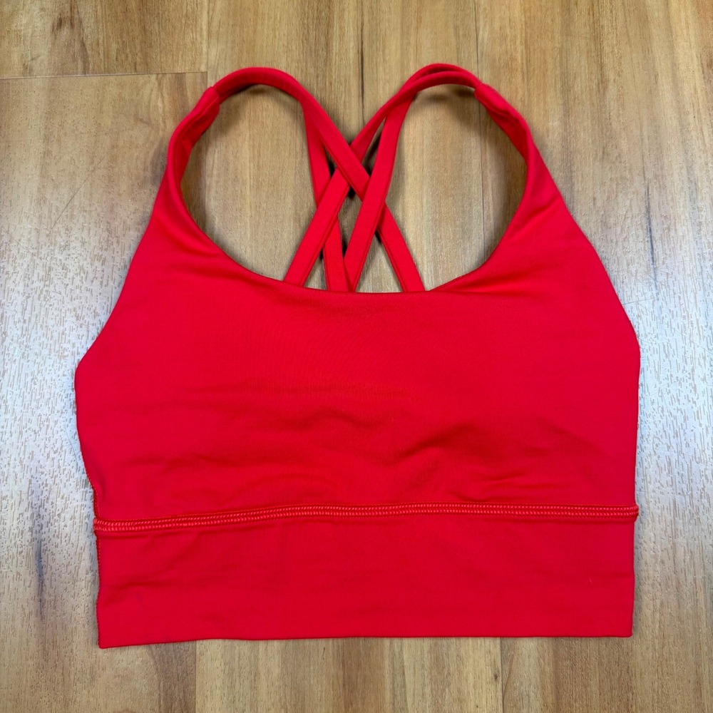 Lululemon Free To Be Serene Longline Strappy Back Yoga Exercise Top Orange SZ 2